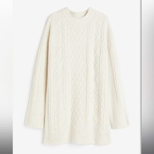 H&M Cozy Cream Cable Knit Sweater Dress